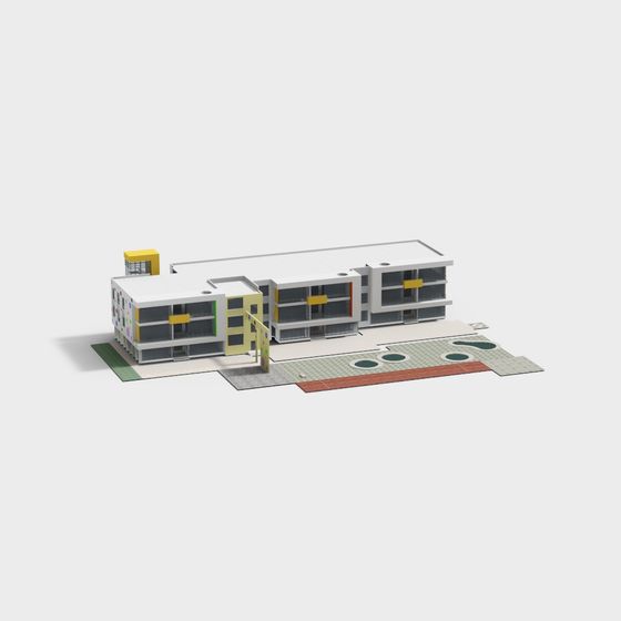 Modern Low-Poly Urban 3D Model