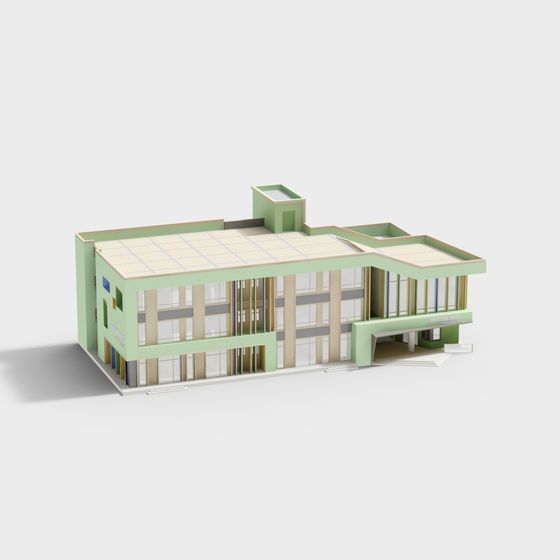 Elegant Low-Polygon Building 3D model for Creative Projects