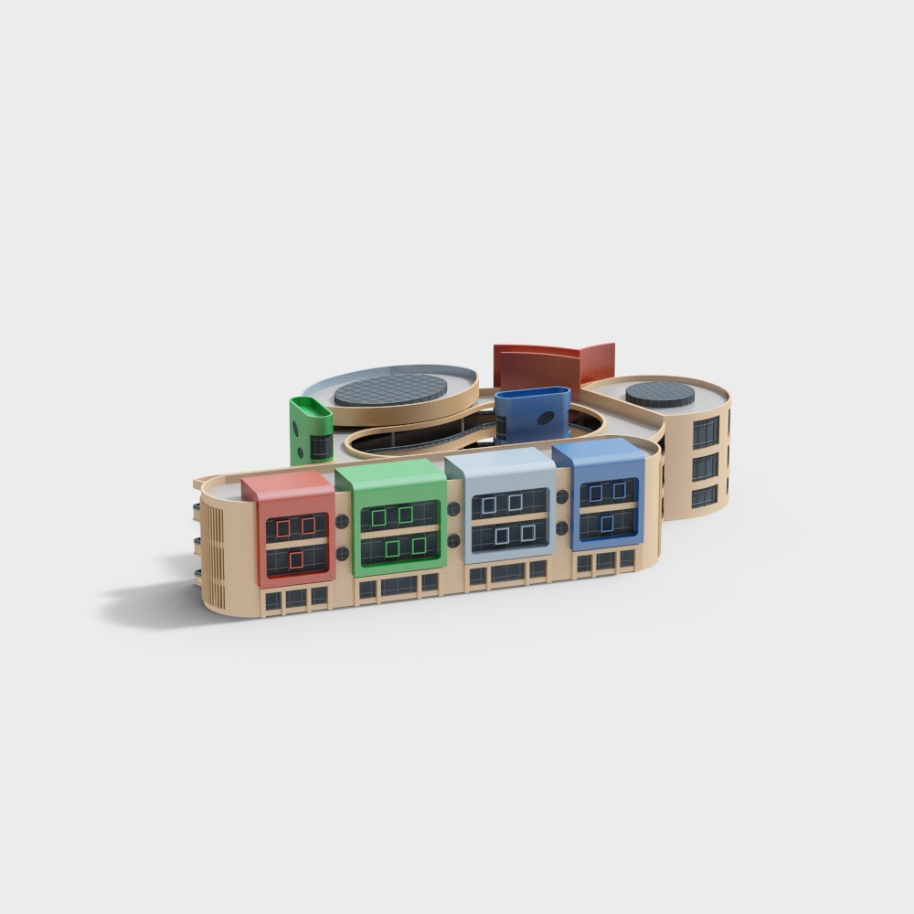 Modern circular kindergarten in public space