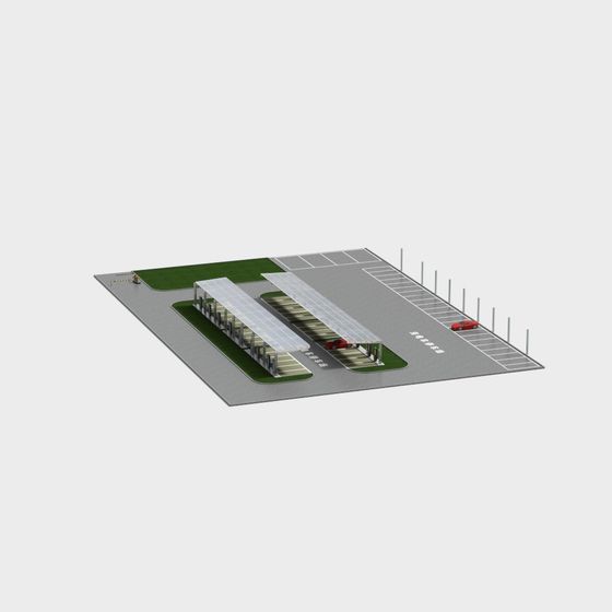 Low-Poly Parking Lot 3D model for Modern Urban Design
