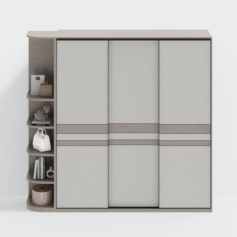 酒店現代木質滑動門衣櫥