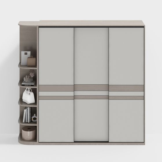 酒店現代木質滑動門衣櫥