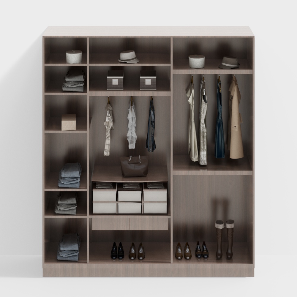 Armoire nordique ouverte pour hôtel