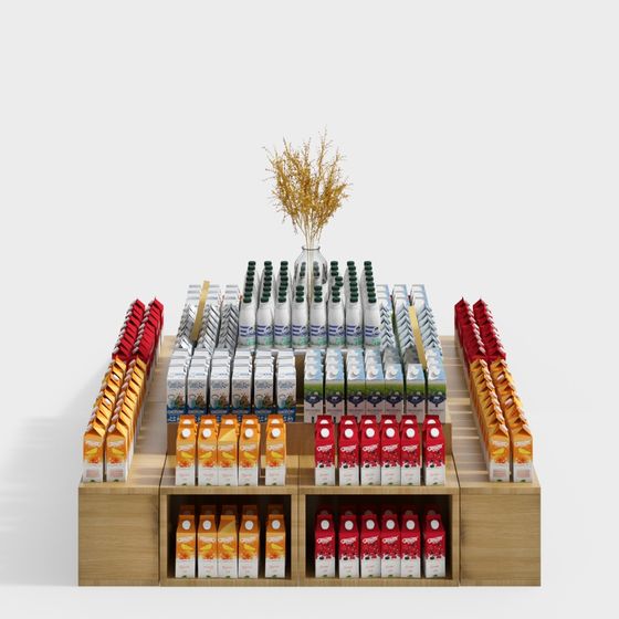 Juice Display 3D model for Modern Retail Environments