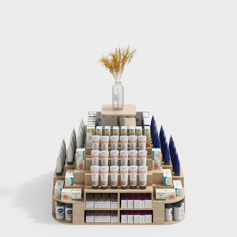 Elegant Minimalist Cosmetic Display Shelf 3D model