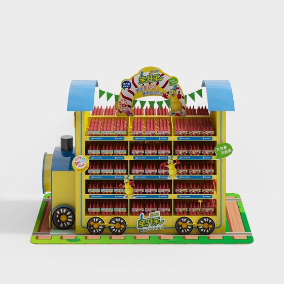 Colorful Train 3D Model for Kids' Play Areas