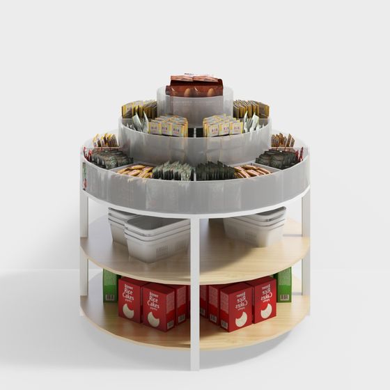 Stylish Rotating Shelf 3D Model