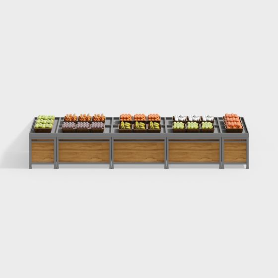Realistic Fruit Display Rack 3D model