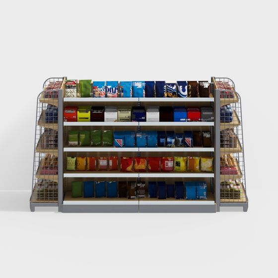 Snack Shelf 3D model for Retail Environments