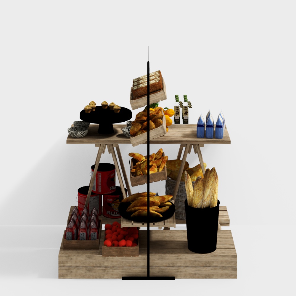 Low Poly Food Display Stand 3D model