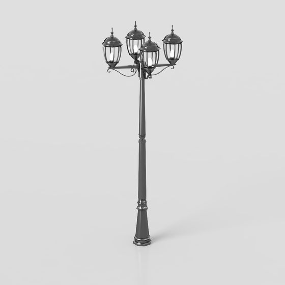 Retro Street Lamp 3D model