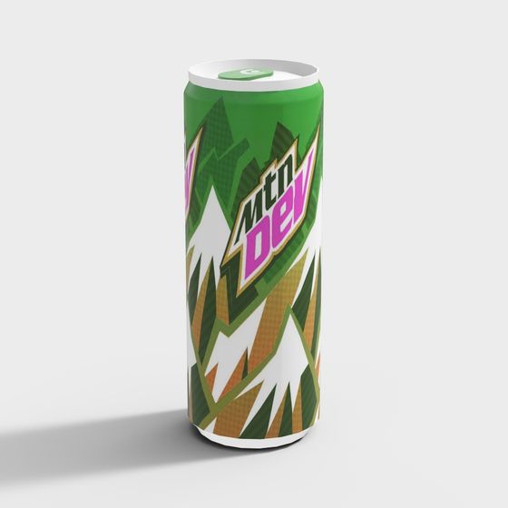 Mountain Dew Can Low-Poly 3D Model