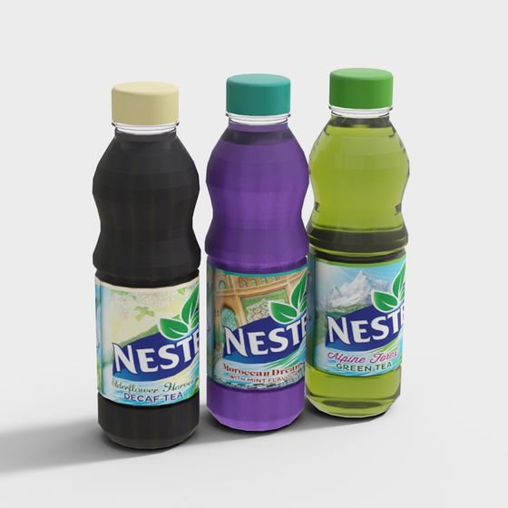 Vibrant 3D Tea Bottle Set for Creative Projects