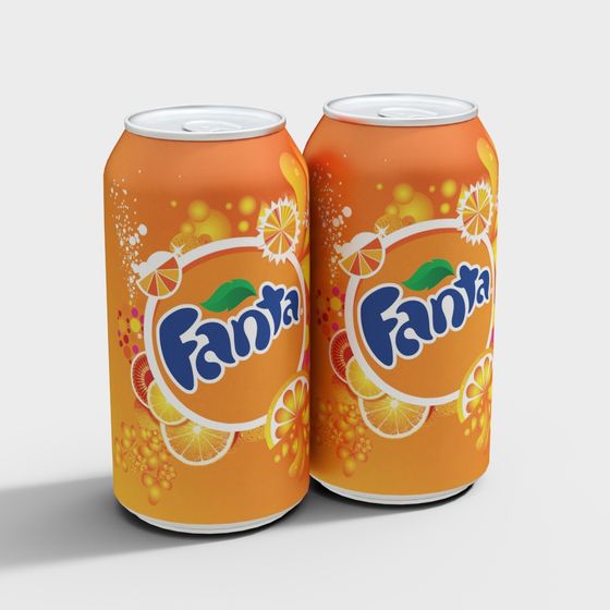 Fanta Soda Can 3D Model - Vivid and Artistic Design