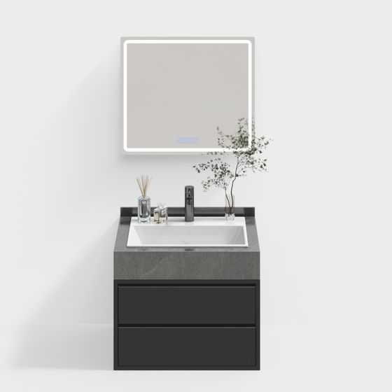 Modern Minimalist Bathroom Cabinet 3D model