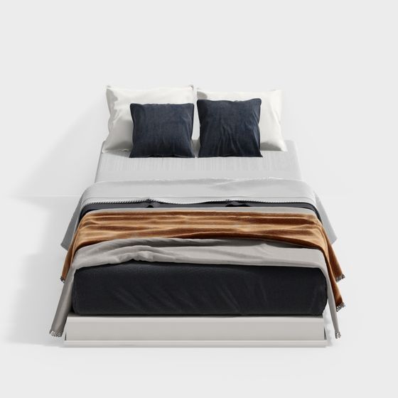 Modern Minimalist Bed 3D Model