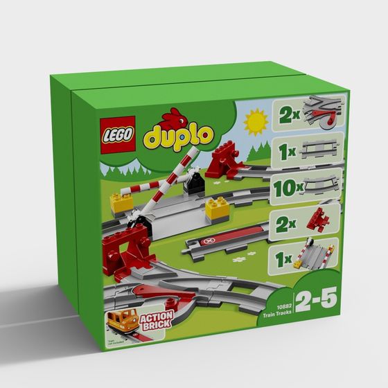 Vibrant LEGO Duplo Train Track Set 3D model for Children