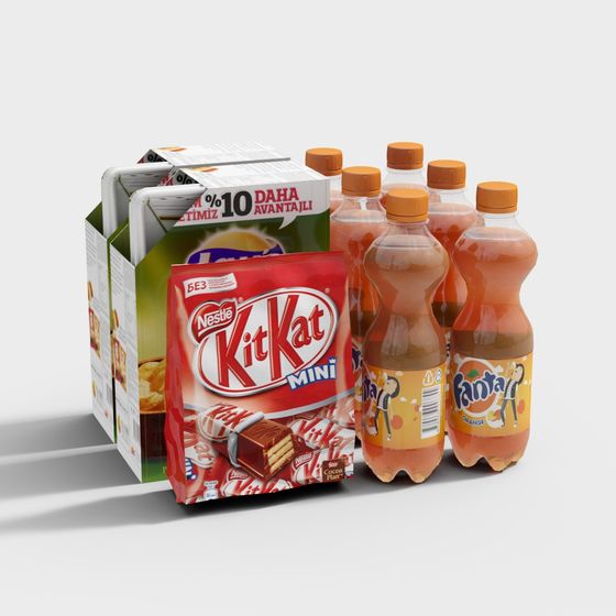Realistic Snack and Beverage 3D model for Creative Projects