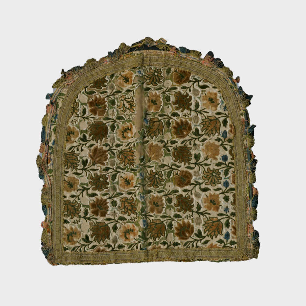 U-shaped floral multi-colored velvet