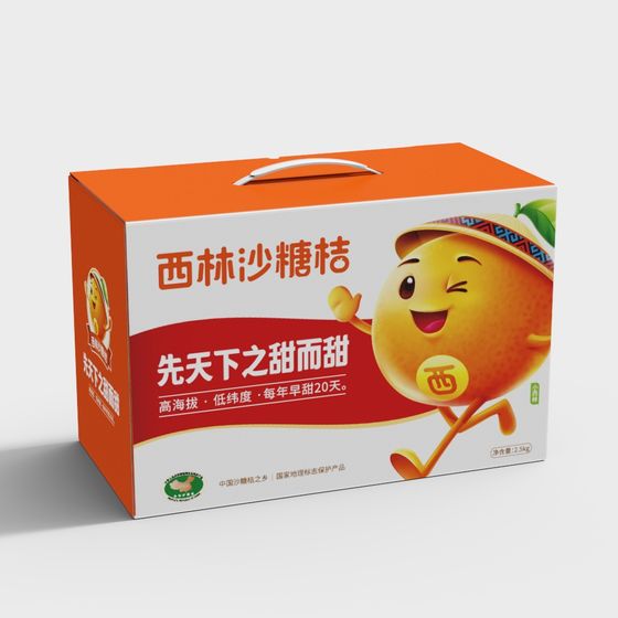 Colorful Xilin Shatang Orange Packaging Box 3D model