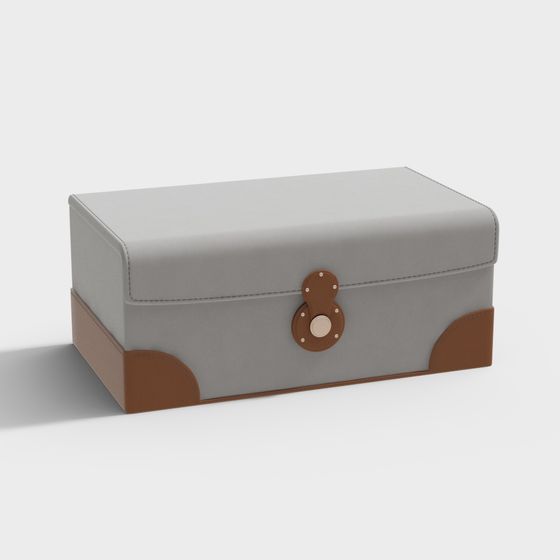 Vintage Leather Storage Box 3D model