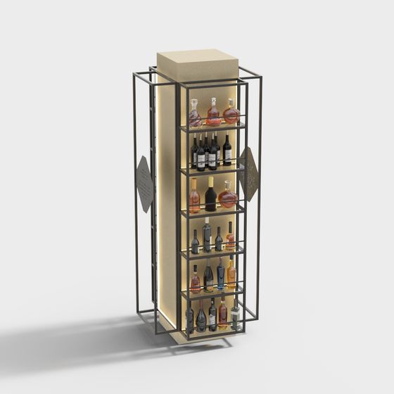 Stylish Wine Display Stand 3D Model for Contemporary Spaces