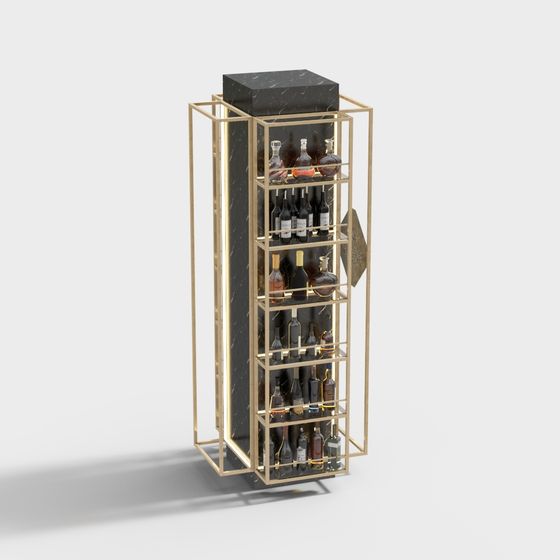 Luxurious Wine Cabinet 3D model