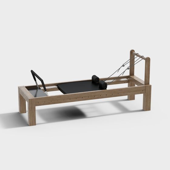 Stylish Pilates Reformer Bed 3D model