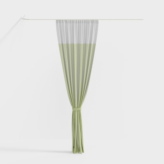 Elegant Sheer Curtain 3D model for Modern Interiors