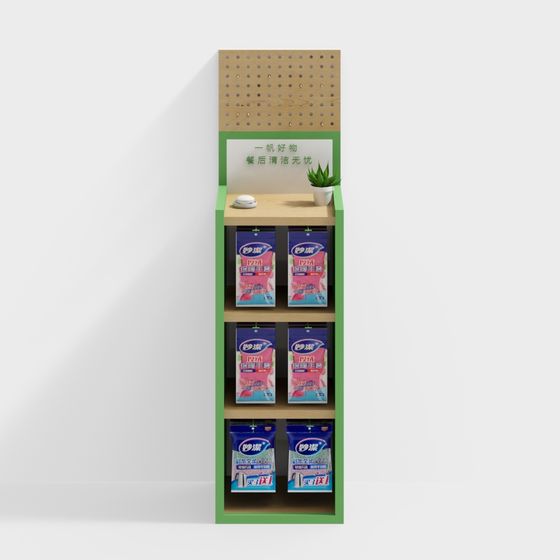 Elegant Low-Polygon Shelf 3D Model for Creative Projects