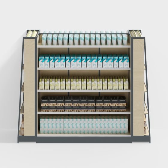 Stylish Low-Poly Display Shelf 3D model