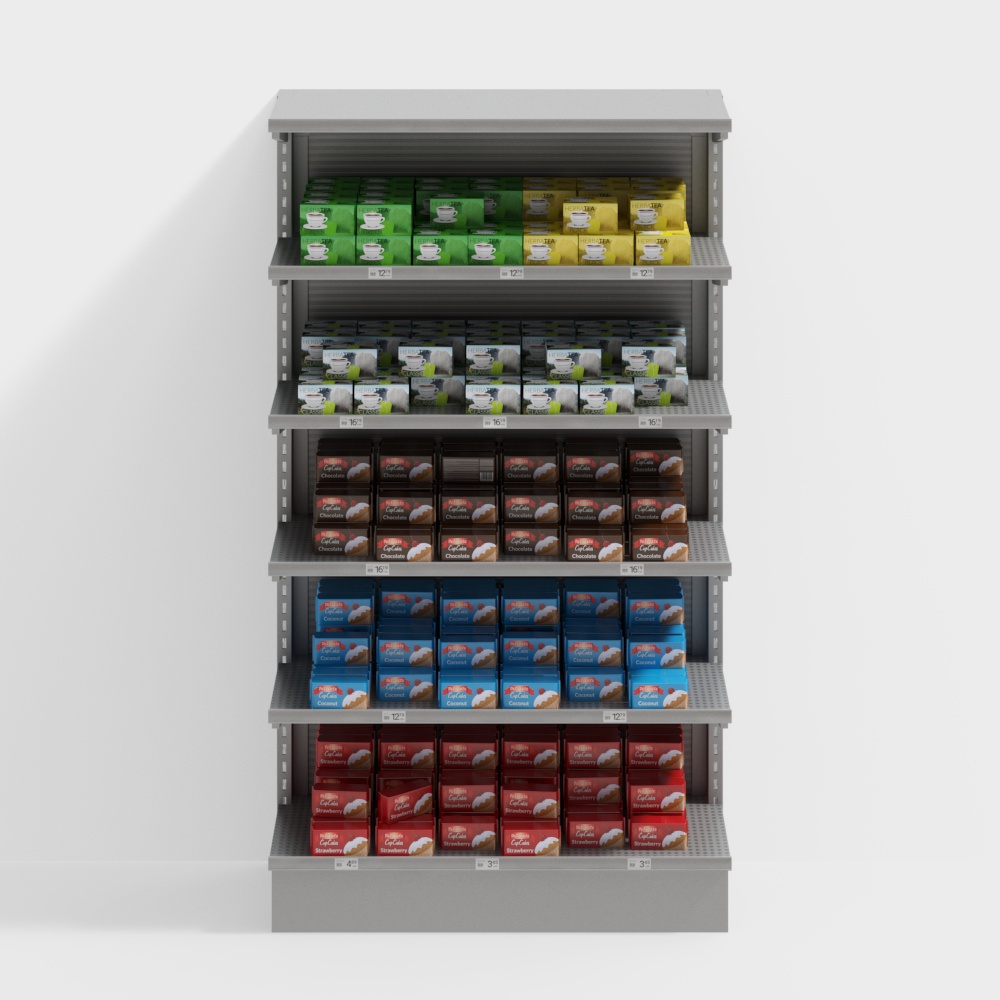 Supermarket wall shelves