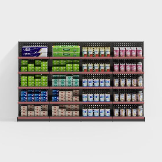 Low Poly 3D Shelf Model for Realistic Retail Scenes