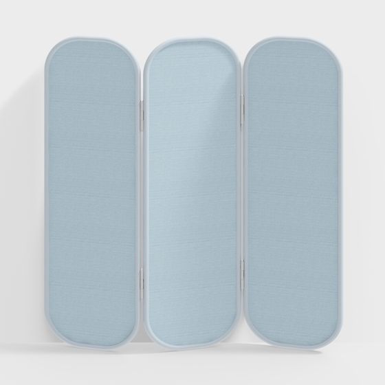 Elegant Low-Poly Folding Screen 3D model