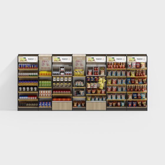 Stylish Low Polygon Snack Shelf 3D model