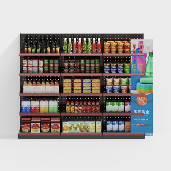 Supermarket Shelf 3D Model