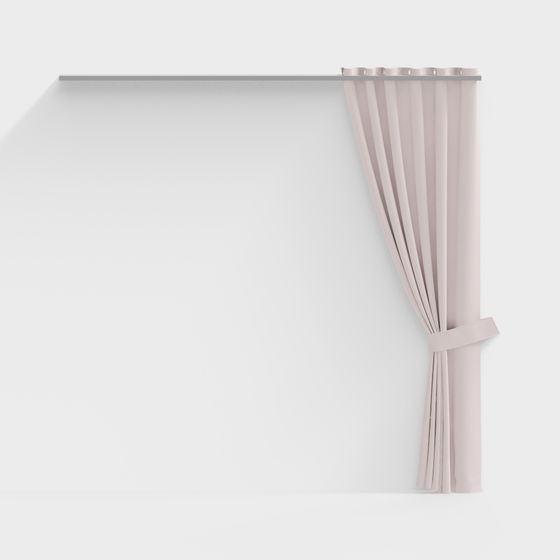 Elegant Pink Curtain 3D model