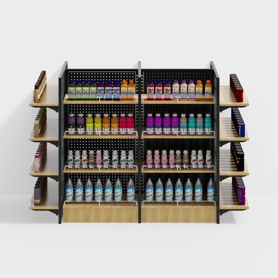 Realistic Beverage Display Rack 3D model