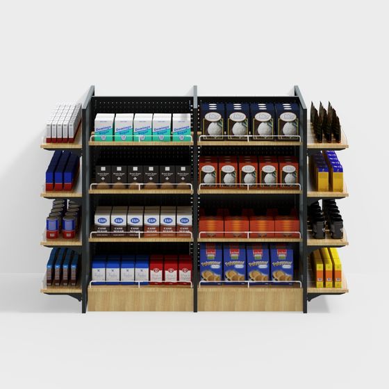 Hyper-Realistic Supermarket Shelf 3D model