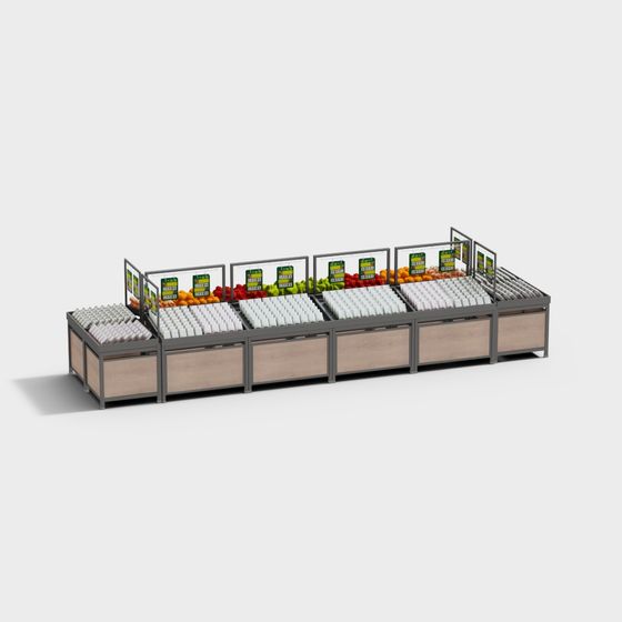 Realistic Supermarket Shelf 3D model
