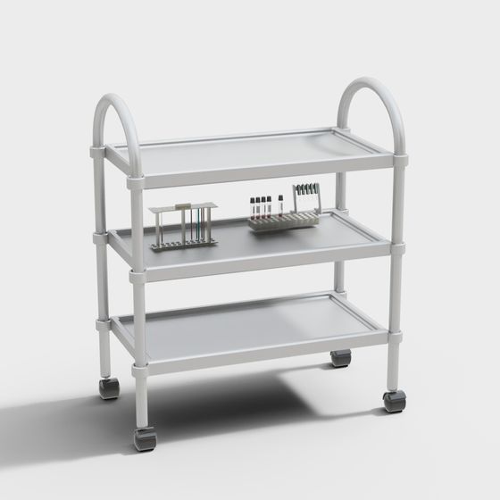 Low Poly Medical Lab Cart 3D model