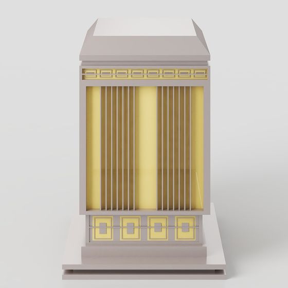 Elegant Low-Polygon Floor Lamp 3D model