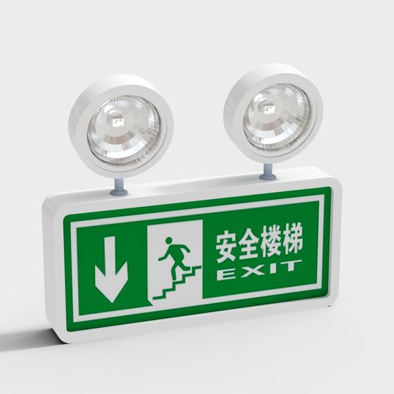 Emergency Exit Sign 3D model in Low-Polygon Design