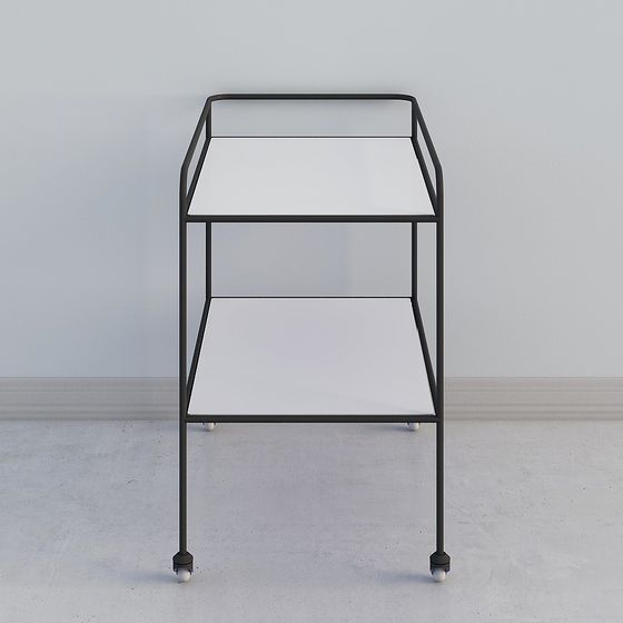 Stylish Mobile Shelving Unit 3D model for Contemporary Spaces