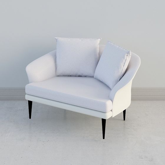 Sleek Streamlined Sofa 3D model