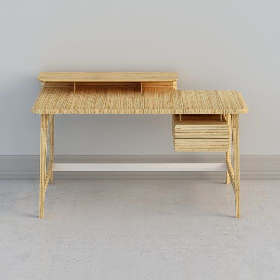 Wooden Office Desk 3D model for Modern Design