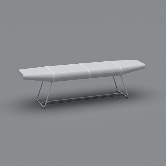 Stylish Low-Poly Bench 3D model for Urban Spaces