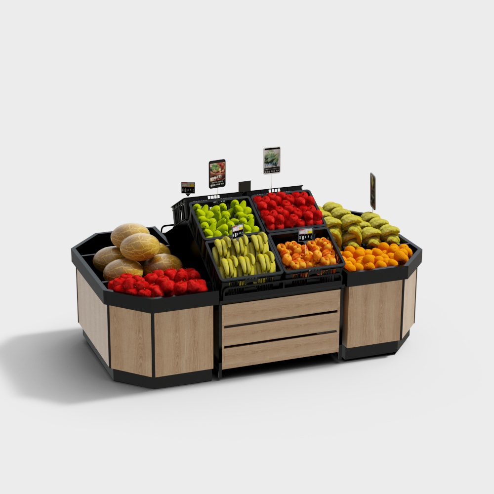 Realistic Fruit Stall 3D model for Urban Scenes