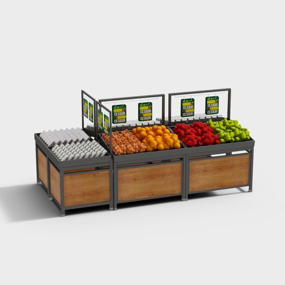 Realistic Fruit Stand 3D Model for Vibrant Scenes
