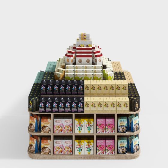 Vibrant Cereal Display Rack 3D model